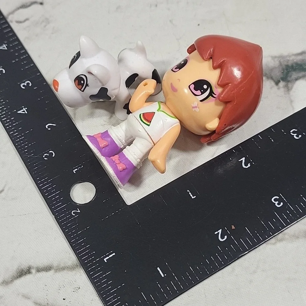 Famosa Pinypon Mini‎ Figures Lot Of 2 Watermelon Kid Yorkie Dog